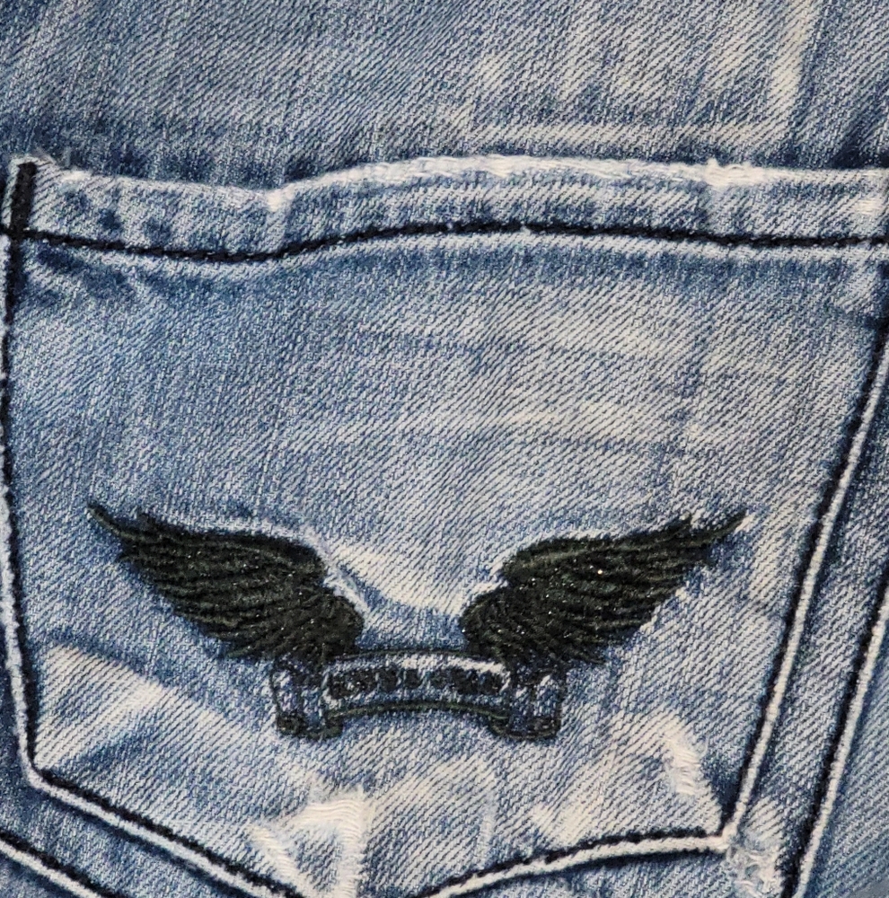 Robin Jeans Distressed Mens‎ Size 33x28 Blue B24 - Picture 9 of 11
